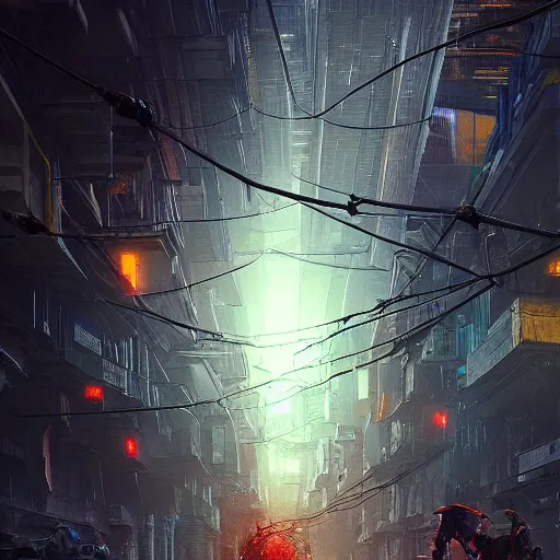 Image similar to gigantic cyberpunk megastructure, sidewalk, size comparsion, night, dramatic lighting, chiaroscuro, high detail, painted by greg rutkowski, painted by igor kieryluk, painted by raymond swanland, trending on artstation