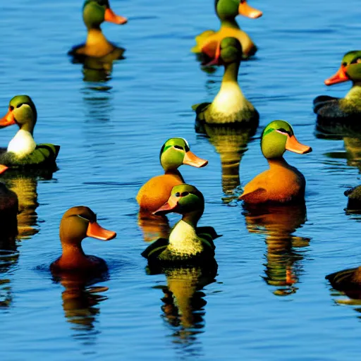 Image similar to 7 different colored ducks