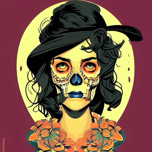 Image similar to portrait skull girl by petros afshar, tom whalen, laurie greasley, jc leyendecker and singer sargent