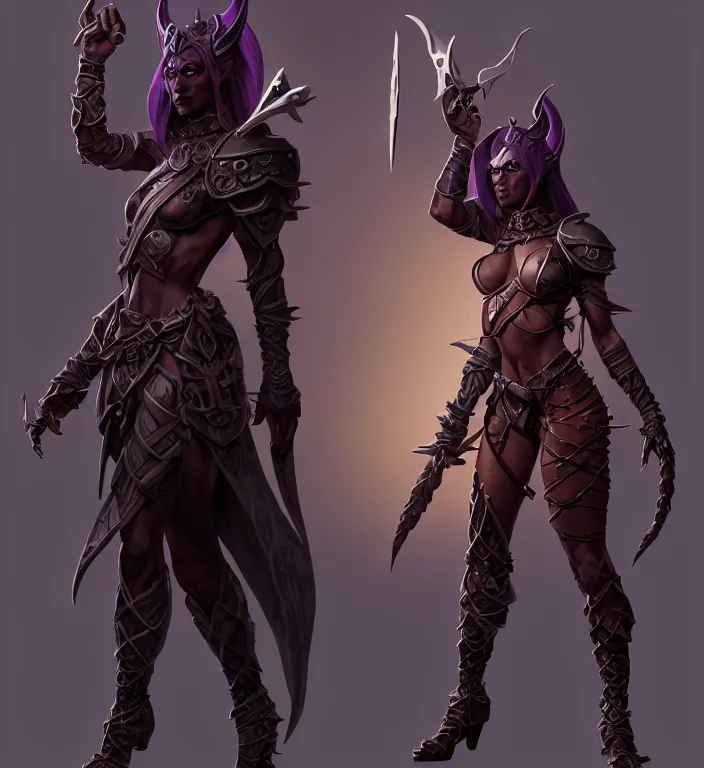 Prompt: a dungeons and dragons character dark elf, hyper detailed, digital art, trending in artstation, cinematic lighting, studio quality, smooth render, artgerm, joshua middleton, rafael albuquerque, unreal engine 5 rendered, octane rendered, art style by klimt and nixeu and ian sprigger and wlop and krenz cushart