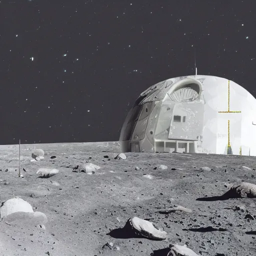 Image similar to photo of a moonbase built into an enormous very large raw chicken on the moon