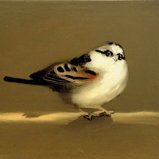 Image similar to a sparrow, by Francisco Goya, oil on canvas