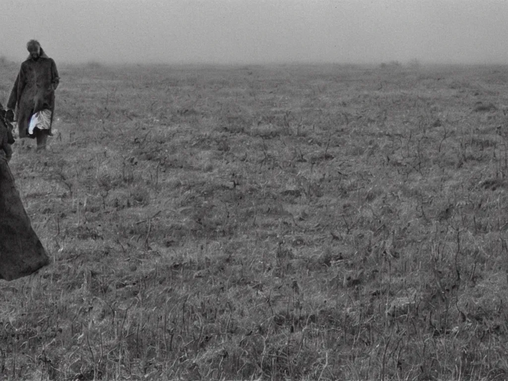 Image similar to Still photograph from Andrei Tarkovsky's 1979 Soviet science fiction art film Stalker