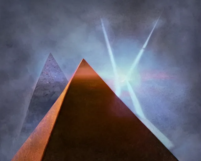 Image similar to pyramid of forgiveness, pyramid of forgiveness, pure joy, dome of wonders, hopeful, flesh and metal, blissful, serene, esoteric, color theory, singularity, sharp focus, by Kurosawa, by Greg Rutkowski, epic tale of the twin sisters, detailed, composition, medieval, transhumanist dancing, god rays, lens flares, dramatic lighting, volumetric lighting, unreal engine, futuristic, hybrid