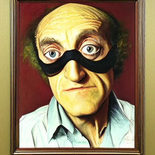 Prompt: a portrait painting of Marty Feldman. Painted by Norman Rockwell