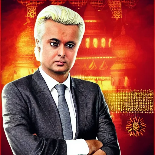 Image similar to geert wilders in bollywood movieposter