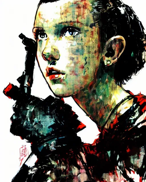 Image similar to millie bobby brown by yoji shinkawa