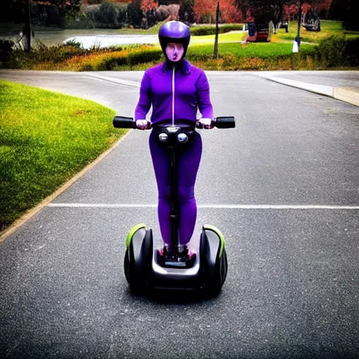 Image similar to thanos on a segway