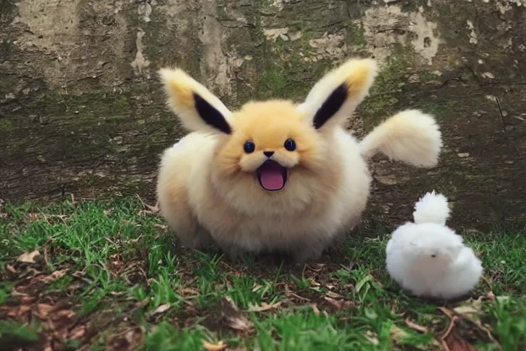 Prompt: real life pokemon, cute!!!, adorable!!!, fluffy!!!, ultra realistic!!!, spring time, clear weather, golden hour, sharp focus