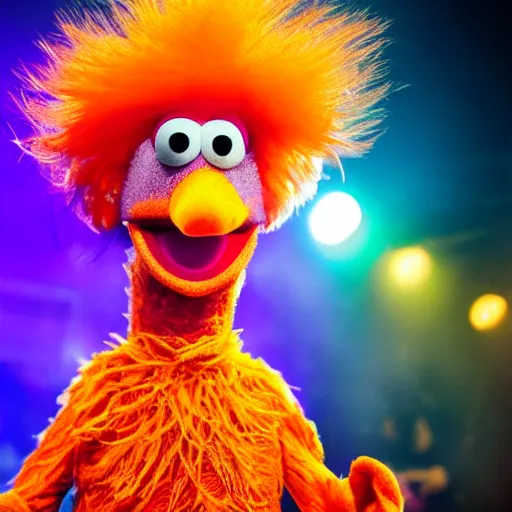 Prompt: beaker from the muppets at a rave