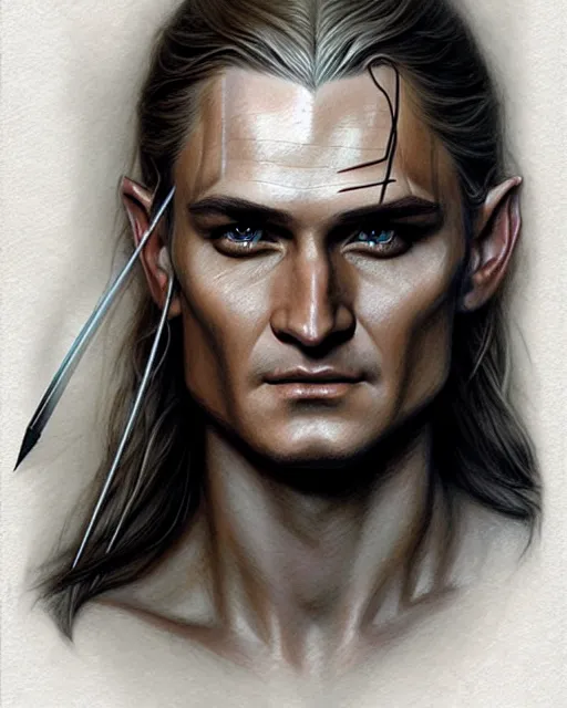 Image similar to legolas | | pencil sketch, realistic shaded, fine details, realistic shaded lighting poster by greg rutkowski, magali villeneuve, artgerm, jeremy lipkin and michael garmash and rob rey