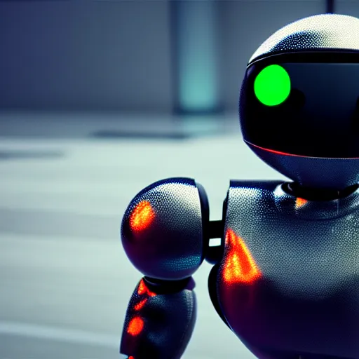 Image similar to a cute little robot. super realistic 8 k render of a dark hooded powerful elegant, cinematic composition