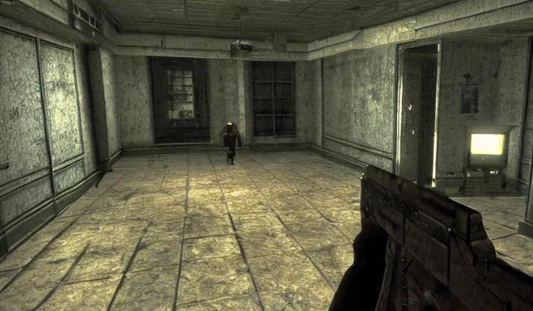 Ao Oni in Fallout 3, gameplay, screenshot, Stable Diffusion