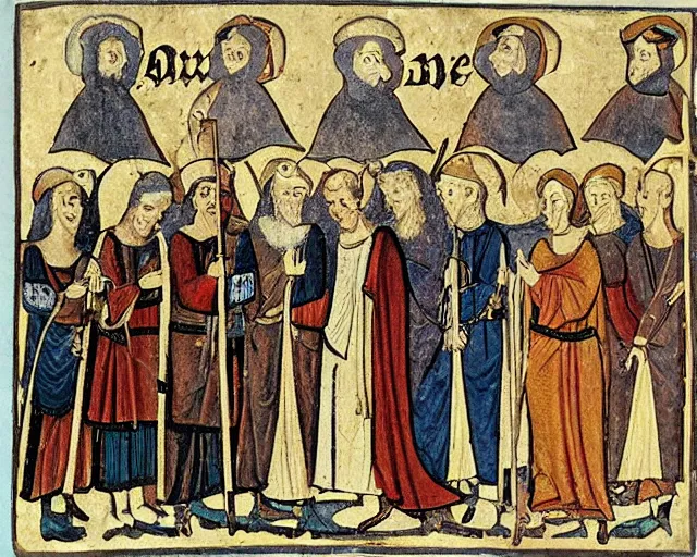 Prompt: photo of people from 13th century