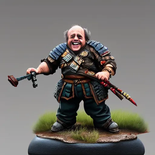 Image similar to danny devito painted wargaming miniature, higly detailed, 4 k