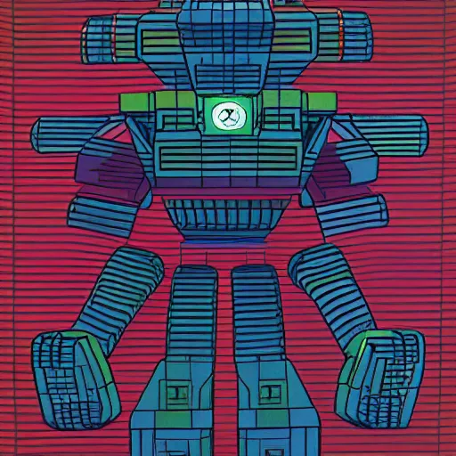 Image similar to combat mecha by victor vasarely, romas kukalis