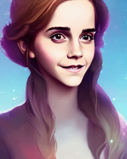 Image similar to beautiful full body Emma Watson smiling, art by lois van baarle and loish and ross tran and rossdraws and sam yang and samdoesarts and artgerm, digital art, highly detailed, intricate, sharp focus, Trending on Artstation HQ, deviantart, unreal engine 5, 4K UHD image