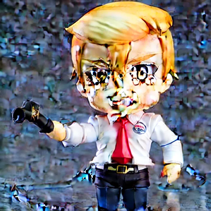 Image similar to An anime Nendoroid figurine of Donald Trump, fantasy, figurine , product photo