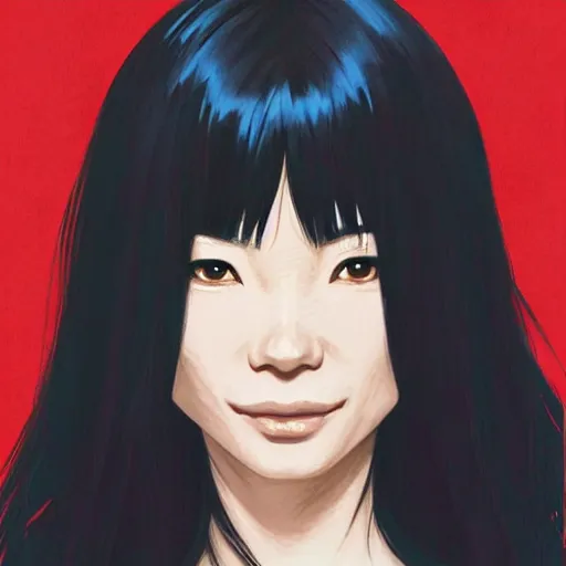 Image similar to lucy liu portrait as manga girl, realistic shaded perfect face, fine details. anime. realistic shaded lighting poster by ilya kuvshinov katsuhiro otomo ghost - in - the - shell, magali villeneuve, artgerm, jeremy lipkin and michael garmash and rob rey