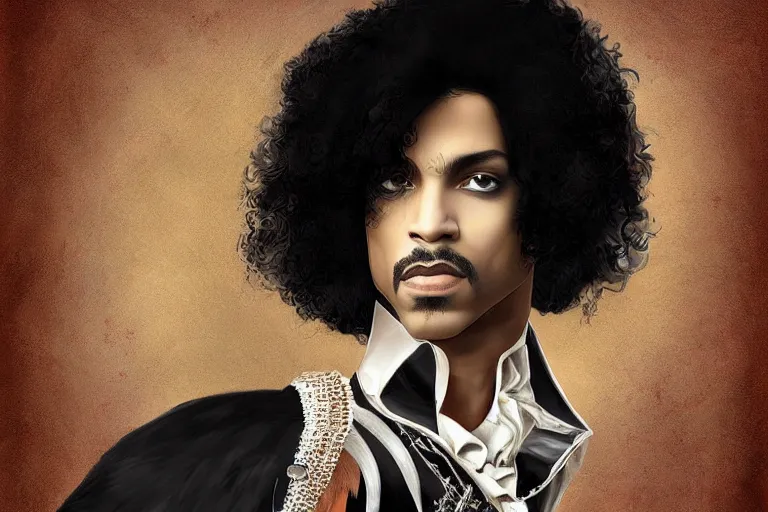 Image similar to beautiful portrait photo of prince, very detailed, digital art