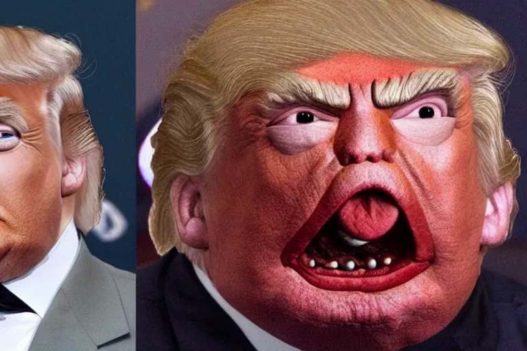 jabba the hutt with donald trump's face and hair | Stable Diffusion ...