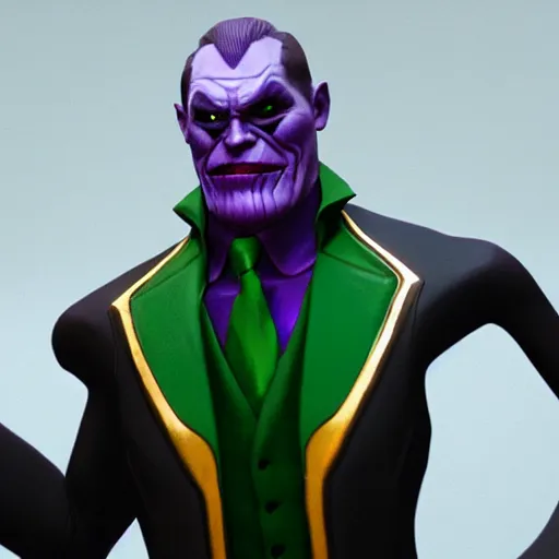 Prompt: thanos cosplaying as joker, octane render, unreal engine 5, high quality, highly detailed, close up photo, 8 k