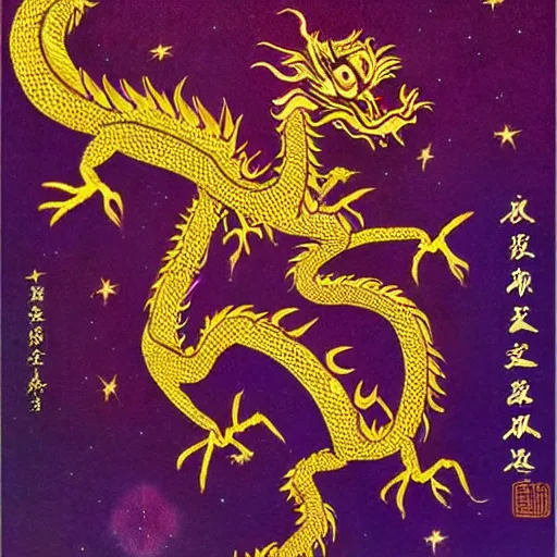 Image similar to chinese dragon in space, surreal