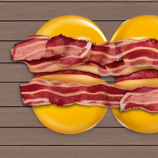 Prompt: a playground made of bacon, egg, and cheese, photorealistic