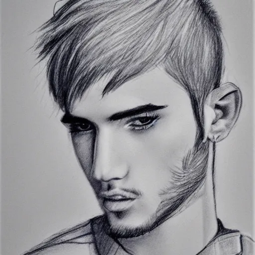 Image similar to professional graphite sketch of lil peep