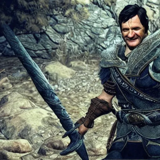 Prompt: robin williams in skyrim