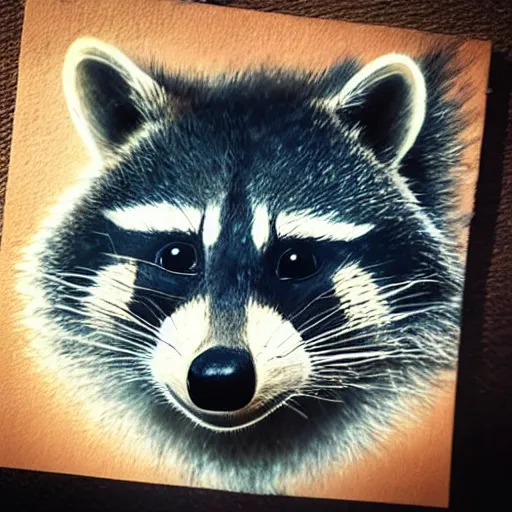 Image similar to “portrait of racoon in the style of metamask with laser eyes”