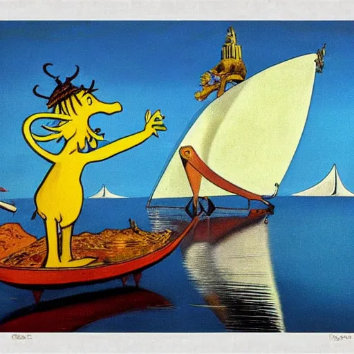 Image similar to moomintroll, dali painting, high quality, 4 k