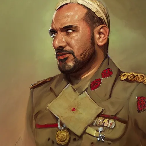 Prompt: face portrait of a arab sultan, jakub rozalski, dieselpunk, hearts of iron portrait, artstudio