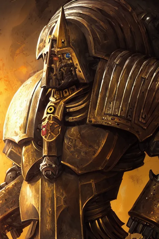 Image similar to armor portrait heros warhammer 4 0 k horus heresy fanart - the primarchs emperor by johannes helgeson animated with vfx concept artist & illustrator global illumination ray tracing hdr fanart arstation zbrush central hardmesh 8 k octane renderer comics stylized