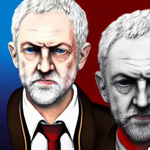 Image similar to jeremy corbyn dressed as cloud strife, highly detailed, concept art