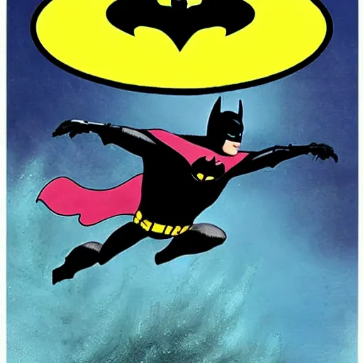 Image similar to batman diving in a pool