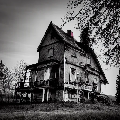 Image similar to photo of a creepy house