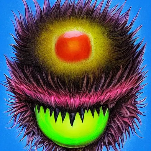 Image similar to a portrait of a tennis ball monsters, digital art, fantasy, magic, chalk, trending on artstation, ultra detailed, professional illustration by basil gogos