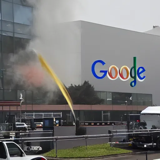 Prompt: explosion at Google data center, breaking news