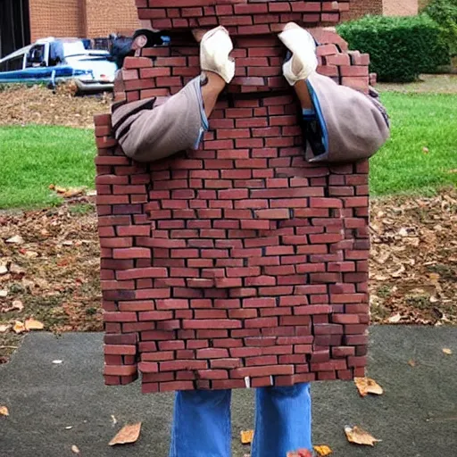 Prompt: brick cosplay