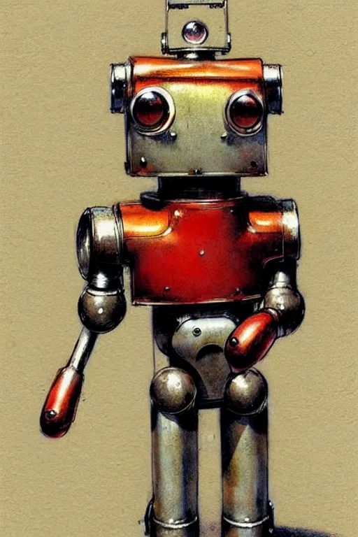 Image similar to adventurer ( ( ( ( ( 1 9 5 0 s retro future android robot dog. muted colors. ) ) ) ) ) by jean baptiste monge!!!!!!!!!!!!!!!!!!!!!!!!! chrome red