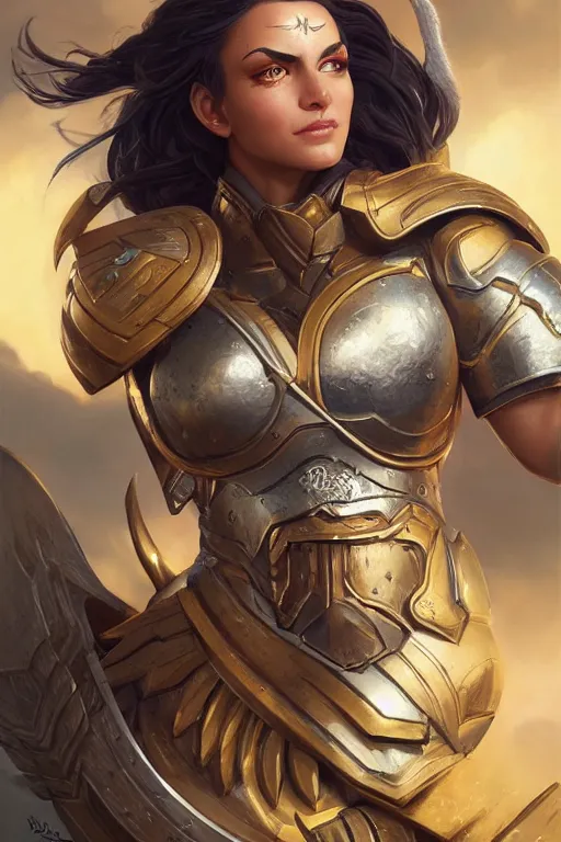 Image similar to amazon valkyrie athena, d & d, fantasy, portrait, highly detailed, headshot, digital painting, trending on artstation, concept art, sharp focus, illustration, art by artgerm and greg rutkowski and magali villeneuve