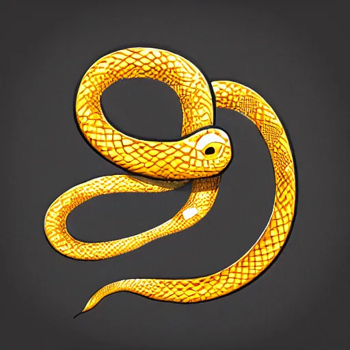 Prompt: illustrator vector graphic design of a snake wrapping around an ank sign, trending on artstation, pixelated, chromostereopsis