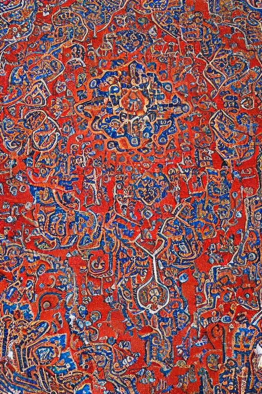 Prompt: arabic carpet, beautiful intricate design top down view