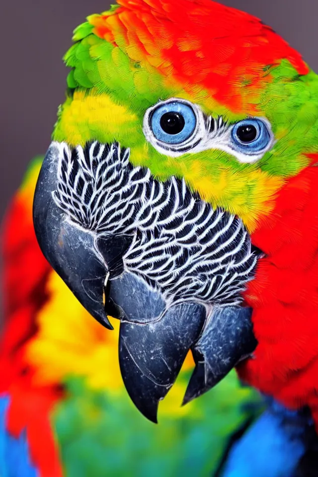 Image similar to a beautiful portrait of a cute and colorful parrot