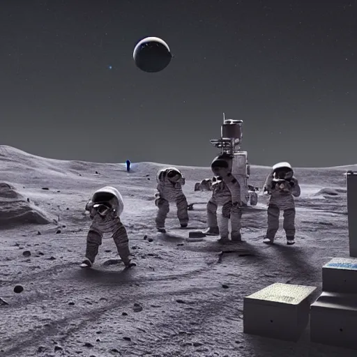 Image similar to a realistic matte painting of a hip hop concert on the moon, detailed, 8 k,