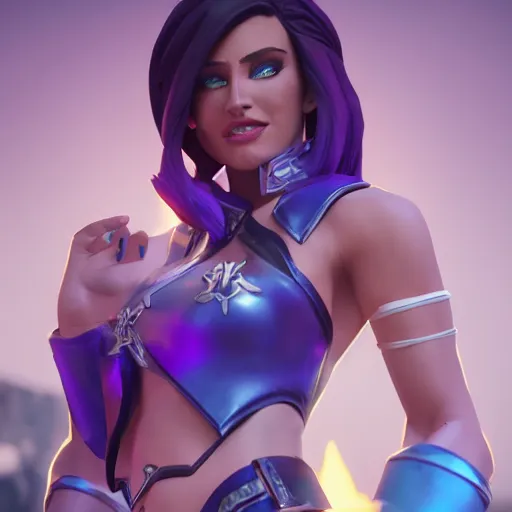 Prompt: still of pretty Caitlyn (Legends of Runeterra) in KDA More music video. 3d render, octane render, game art, realistic, highly detailed, trending on artstation, 4k, trending on artstation, pixar, cgsociety, unreal engine 5, redshift render, trending on artstation, blender, behance, cg