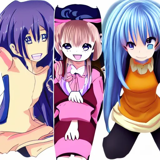 prompthunt: anime girls, slapstick, anime girls involved in violent cartoon  slapstick