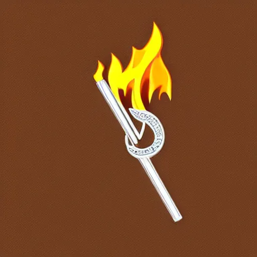 Image similar to a diamond enamel pin depicting a minimalistic clean illustration fire flames warning label, smooth curves