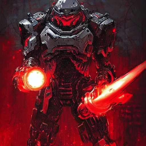 Image similar to doom slayer, tsutomu nihei art